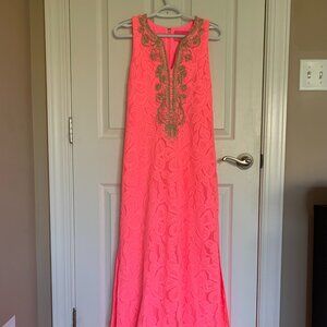 Lilly Pultizer Carlotta Maxi Dress, Lilly's Coral, size 0 NWT